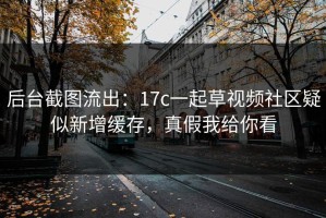 后台截图流出：17c一起草视频社区疑似新增缓存，真假我给你看