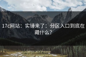 17c网站：实锤来了：分区入口到底在藏什么？