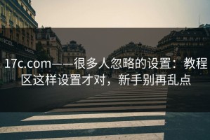 17c.com——很多人忽略的设置：教程区这样设置才对，新手别再乱点