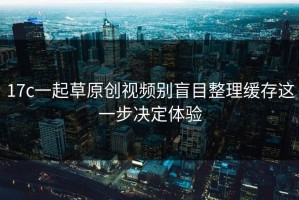 17c一起草原创视频别盲目整理缓存这一步决定体验