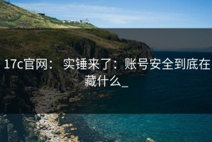 17c官网： 实锤来了：账号安全到底在藏什么_