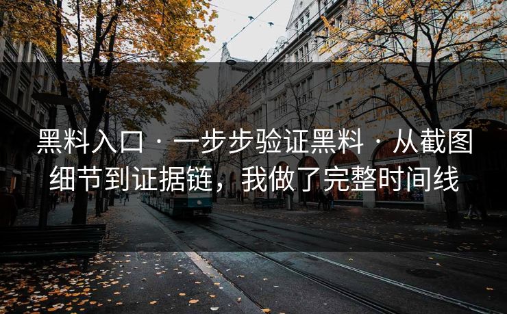 黑料入口 · 一步步验证黑料 · 从截图细节到证据链，我做了完整时间线